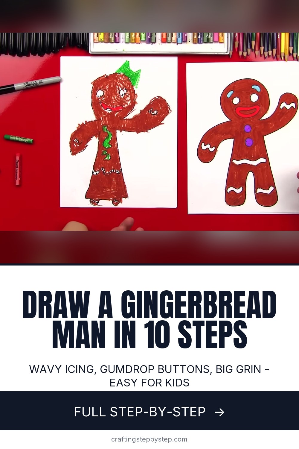 How to Draw a Gingerbread Man - Easy Steps for Kids