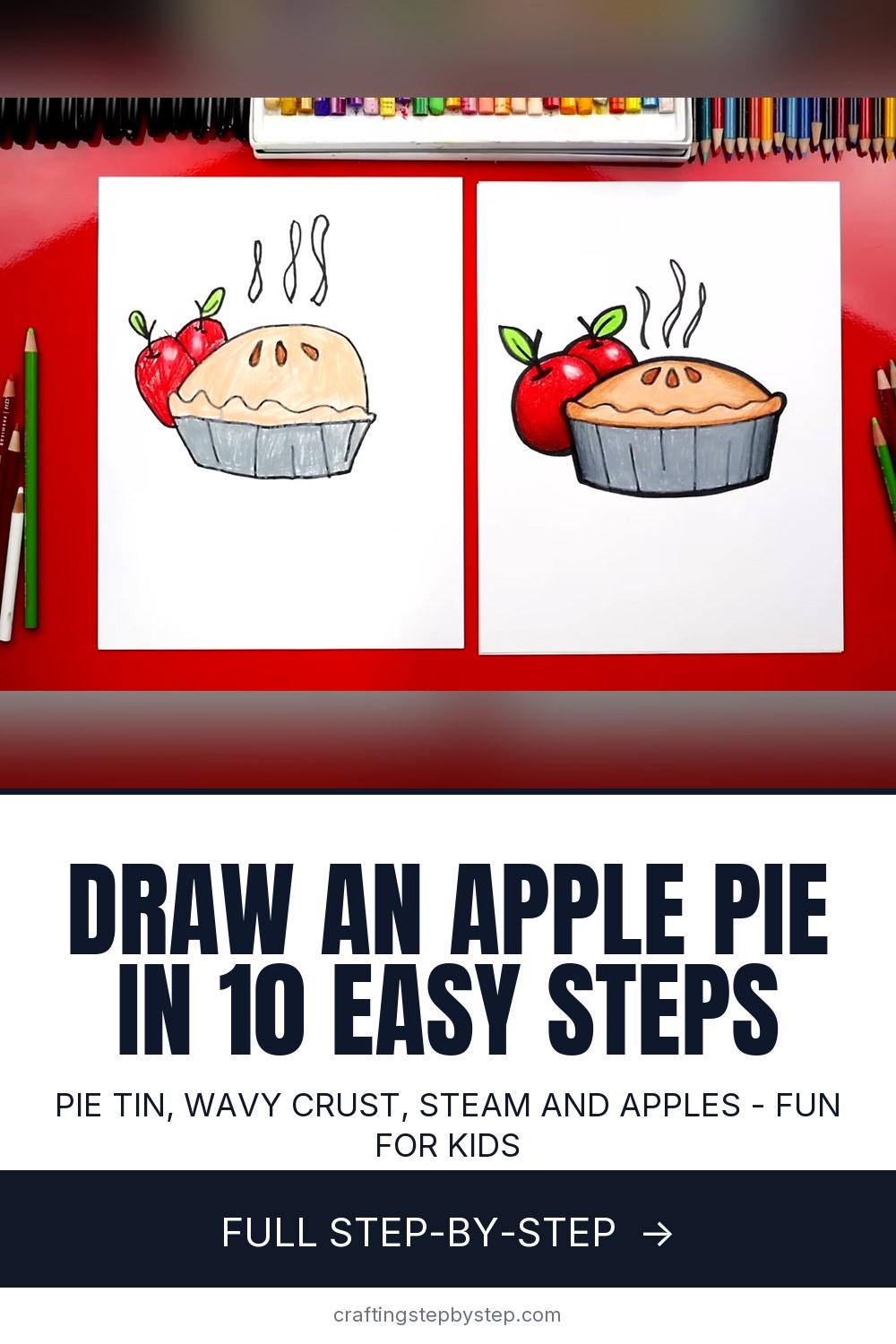 How to Draw a Pie - Easy Apple Pie Drawing for Kids